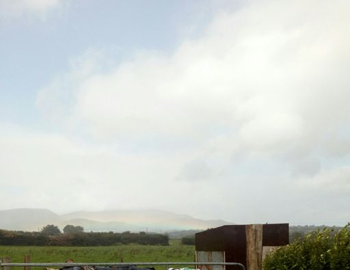 A rainbow painted on the Comeraghs- magical, but terrible photo.. :/