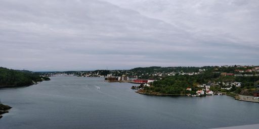 View from bridge towards the city