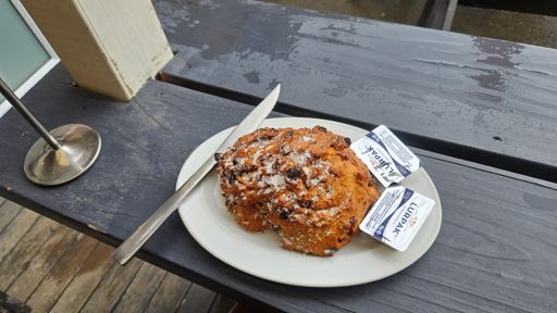A date scone at Mrs Smith's Cafe and Vegetables, Riwaka - just the fuel I need to get me home.