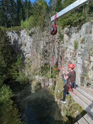 Accro’sphère Gérardmer avec mon neveu.