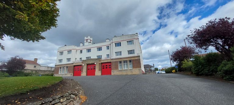 1938 Kirkcaldy Fire Station https://britishlistedbuildings.co.uk/200381073-fire-station-dunnikier-road-kirkcaldy-kirkcaldy#.Y4Y1UC-l2Rt & https://canmore.org.uk/site/83541/kirkcaldy-dunnikier-road-fire-station