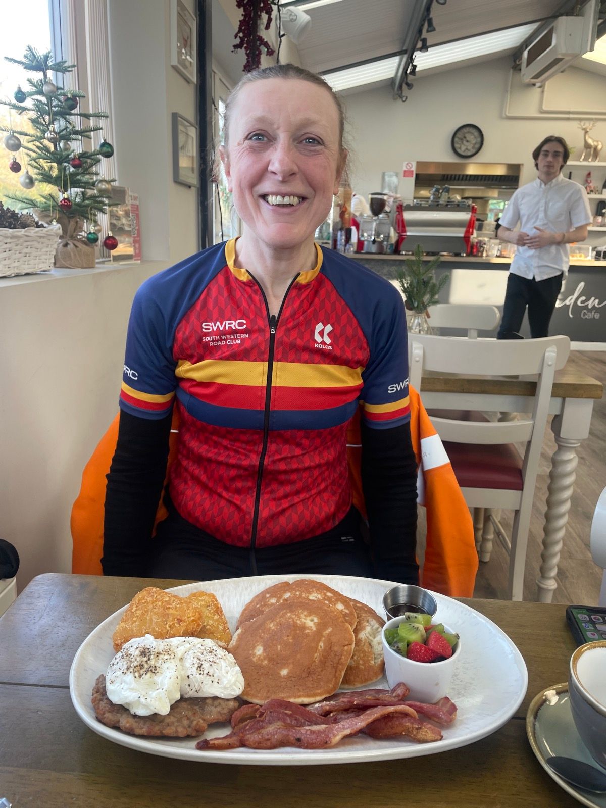 JT with her all American breakfast 