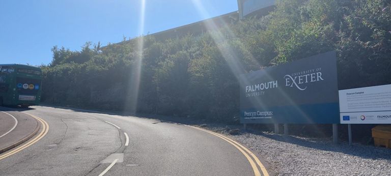 Joint Falmouth University and University of Exeter campus where we stayed. Very comfortable beds. Cheap breakfast. Self catering kitchen. No tea, coffee or biscuits on rooms.