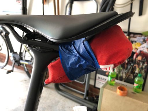 Redneck seat bag. Painters tape works like a charm.