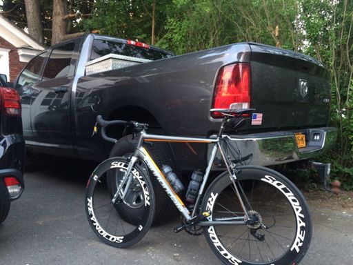 Truck and a mountain. And a bike