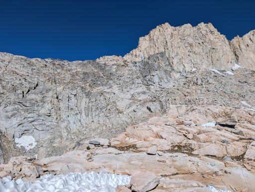 The climbing traverse to the south ridge of Mount Clarence King.