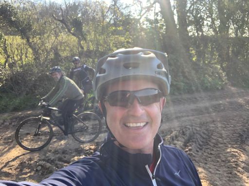 Nana cruising along behind me