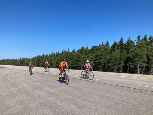 The gang John Laurie Gay and Tim at top of French Mt.