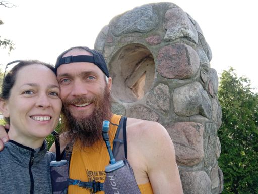 At the start with wife and best friend.