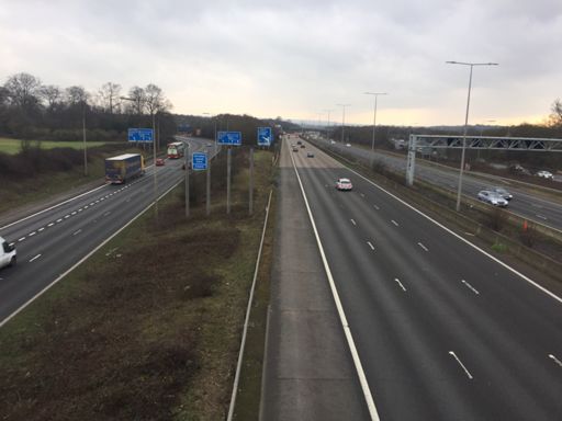 Crossing the M1 just outside Hemel.
