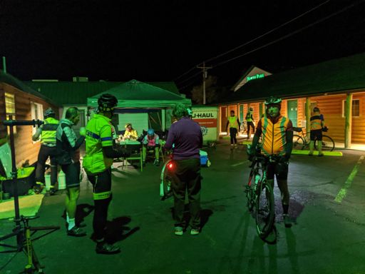 Preparing to depart from breakfast.