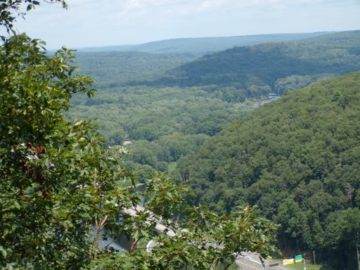 view looking upstream along Delaware River