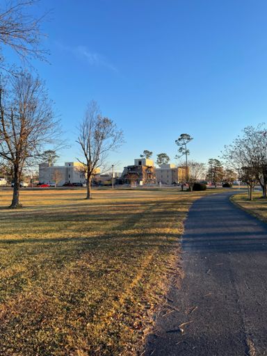 Trail through So Ga St College, tearing down a hurricane damaged dorm bldg.
