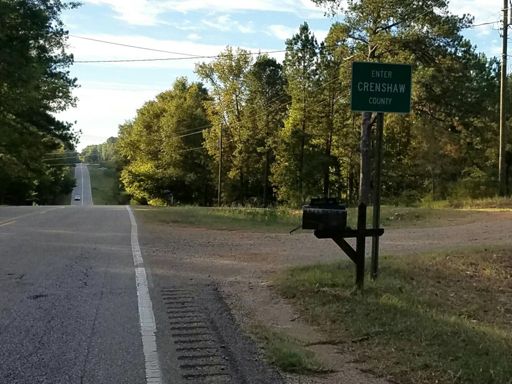 Crenshaw County - first new county for 2016 on this ride.