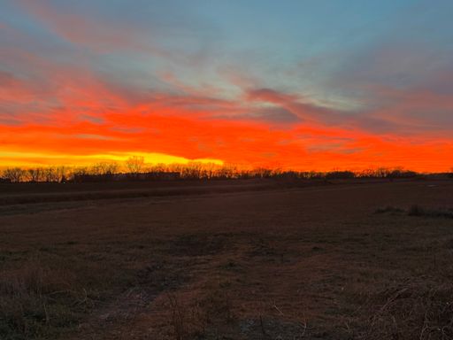 Fiery sunset at 42º, mile per degree ride.