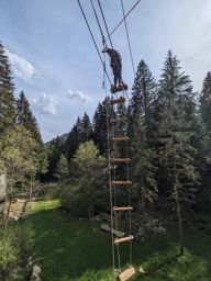 Accro’sphère Gérardmer avec mon neveu.
