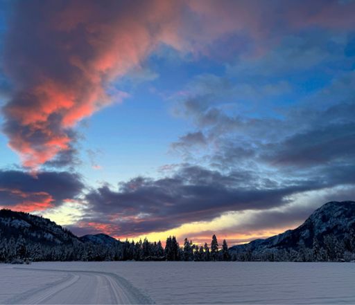 Brilliant colors for a few minutes before sunrise.