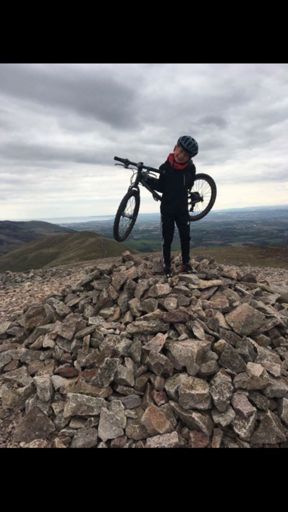 Xander Riding the Pentlands sky line earlier today.