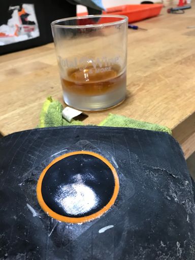 Lata’. Trying to fix the tire with fewer than 50 miles.