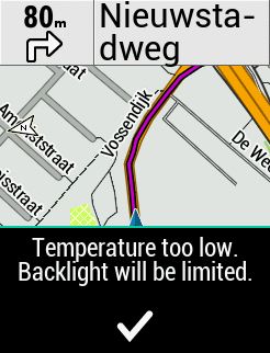 Garmin had het kouder dan ik. Is ook nog 1x uitgevallen ..