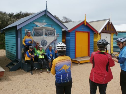 ... some posers outside a bathing house.