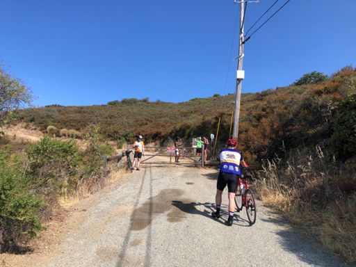 Top of Montevina - the gate and dirt path leading to Bohlman Road