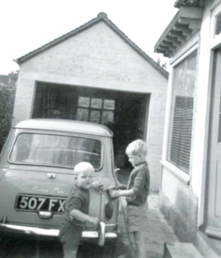 My brother Iain and I at Wanstead Cottage,Little Neston it was our Nan and Grandads home