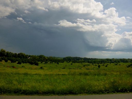 Circled north of the storm and stayed clear of it.