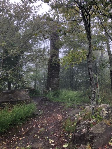 Remnants of the cabin at the base of the tower