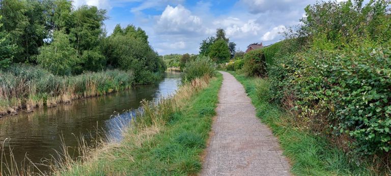 Then we got on the Leeds-Liverpool Canal and for miles, it was brick-paved. This was towards Leeds via Wigan.