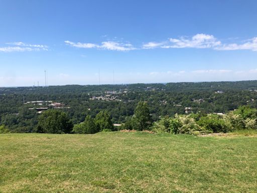 Red mountain looking towards downtown where I just was.