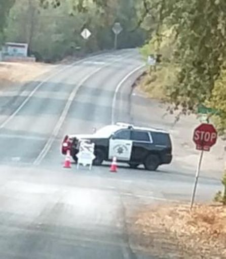 Dutcher Creek Road closed and in the evacuation Zone.