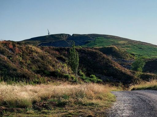 Downhill right of the 'V'