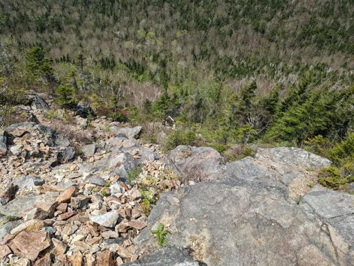 Looking down the slide
