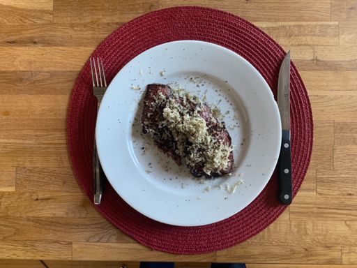 a5 Wagyu with truffled butter and shaved fresh truffle.