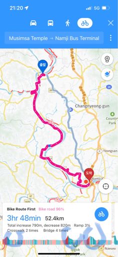 KakaoMap shows the slopes