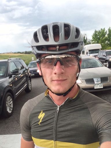 In the rain stuck in traffic...